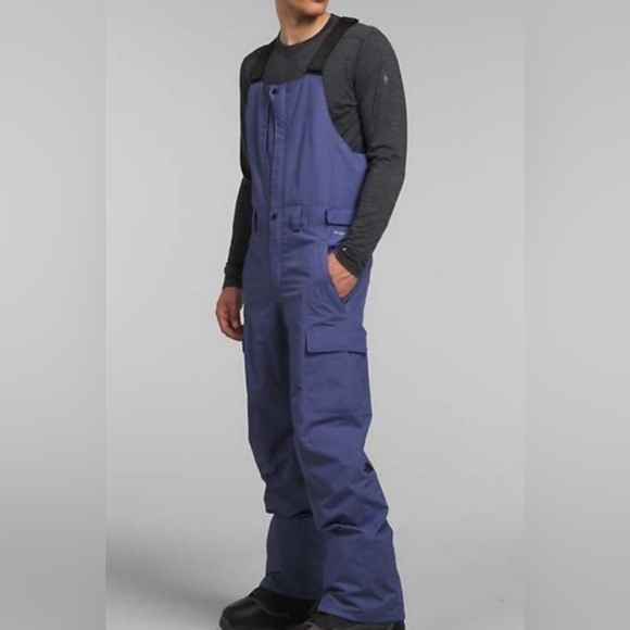 EXCELLENT MENS BLUE THE NORTH FACE FREEDOM BIBS, SKI/SNOW JUMPSUIT, MEDIUM - Picture 2 of 14